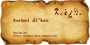 Korbel Ákos névjegykártya
