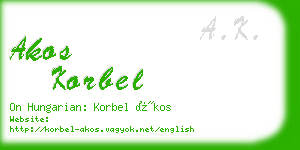 akos korbel business card